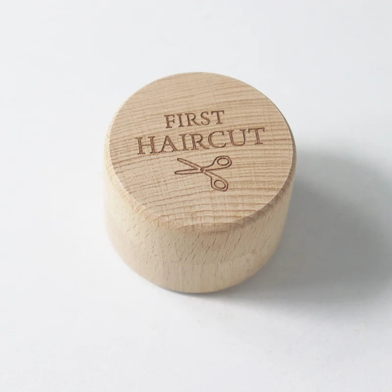 Boîte Souvenir Bébé en Bois — Cordon Ombilical & Première Coupe de Cheveux