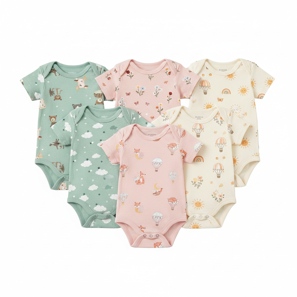 Ensemble de 3 bodies pour bébé en tons pastel