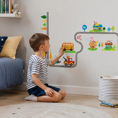 Autocollants muraux Adaptable à différents espaces: convient aux chambres, salles de jeux, coins lecture sur murs clairs ou colorés – La Boutik BéBé
