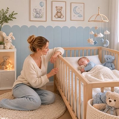 Autocollants muraux chambreColoris pastel disponibles: plusieurs teintes douces proposées incluant rose poudré, vert menthe et bleu ciel – La Boutik BéBé