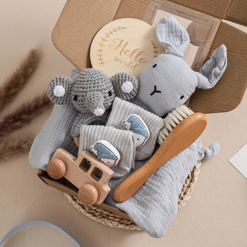 Ensemble Bain Bébé 7 Pièces — Couverture Double Face en Coton