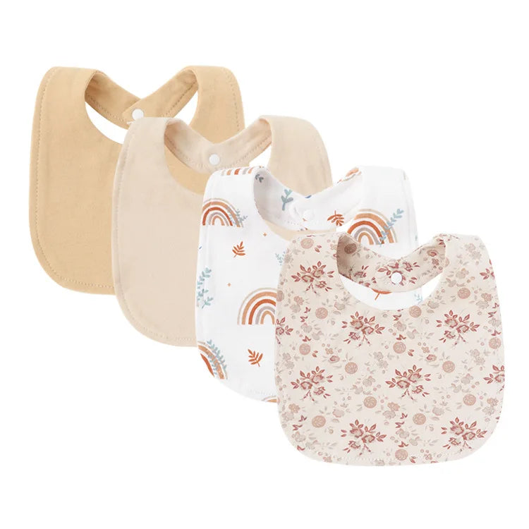Lot de 4 Bavoirs pour Bébé Motifs Cartoon