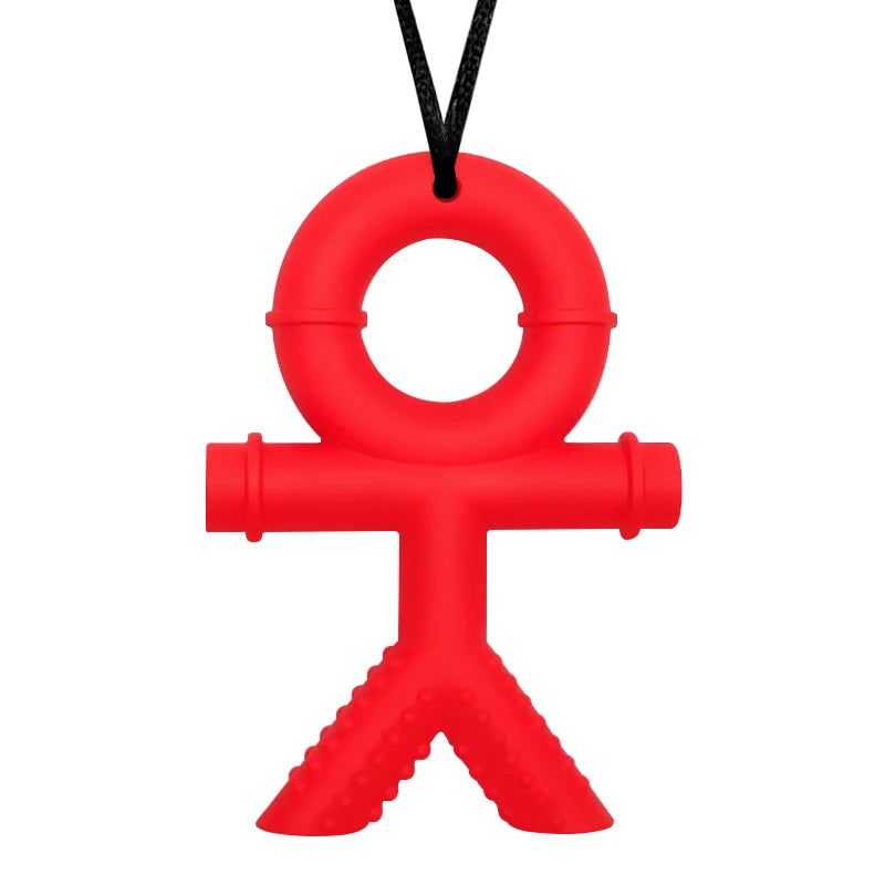 Collier à Mâcher en Silicone Forme Humaine