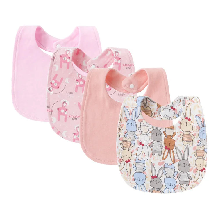 Lot de 4 Bavoirs pour Bébé Motifs Cartoon