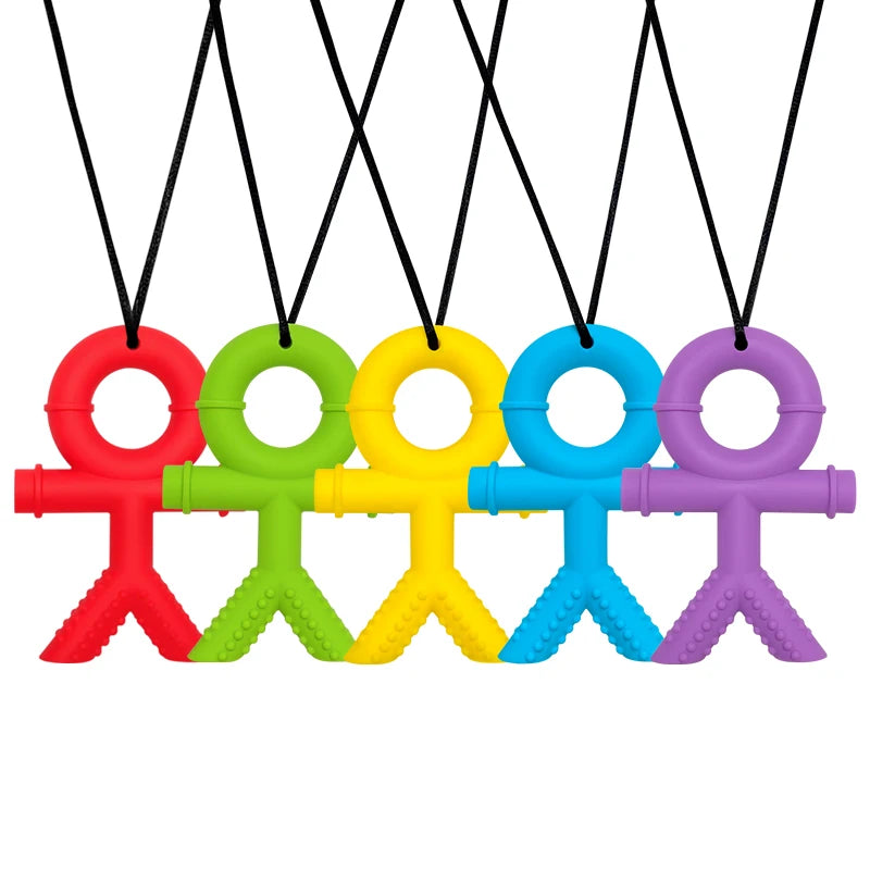 Collier à Mâcher en Silicone Forme Humaine