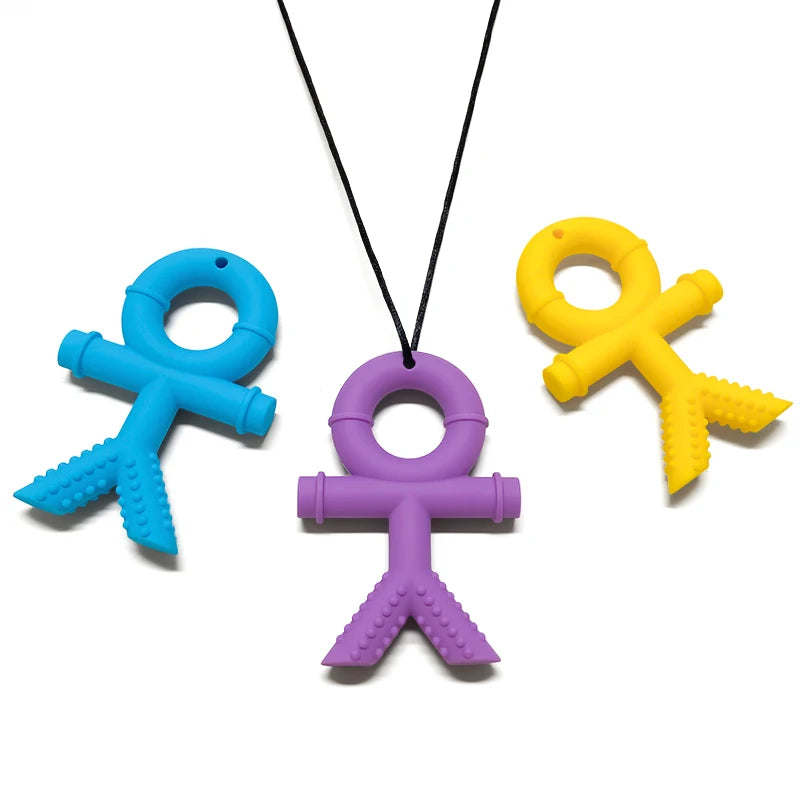 Collier à Mâcher en Silicone Forme Humaine