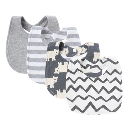 Lot de 4 Bavoirs pour Bébé Motifs Cartoon