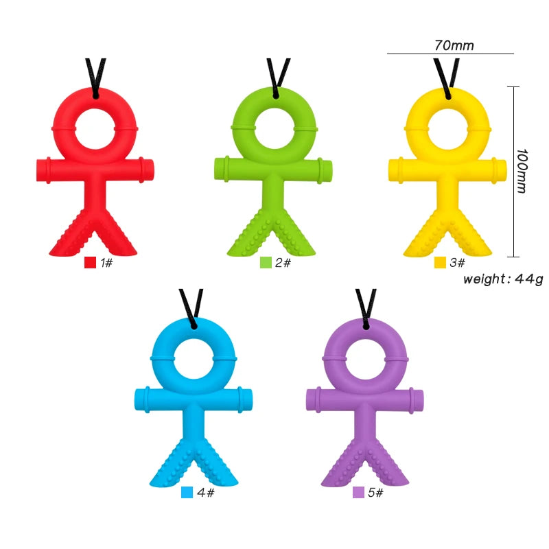 Collier à Mâcher en Silicone Forme Humaine