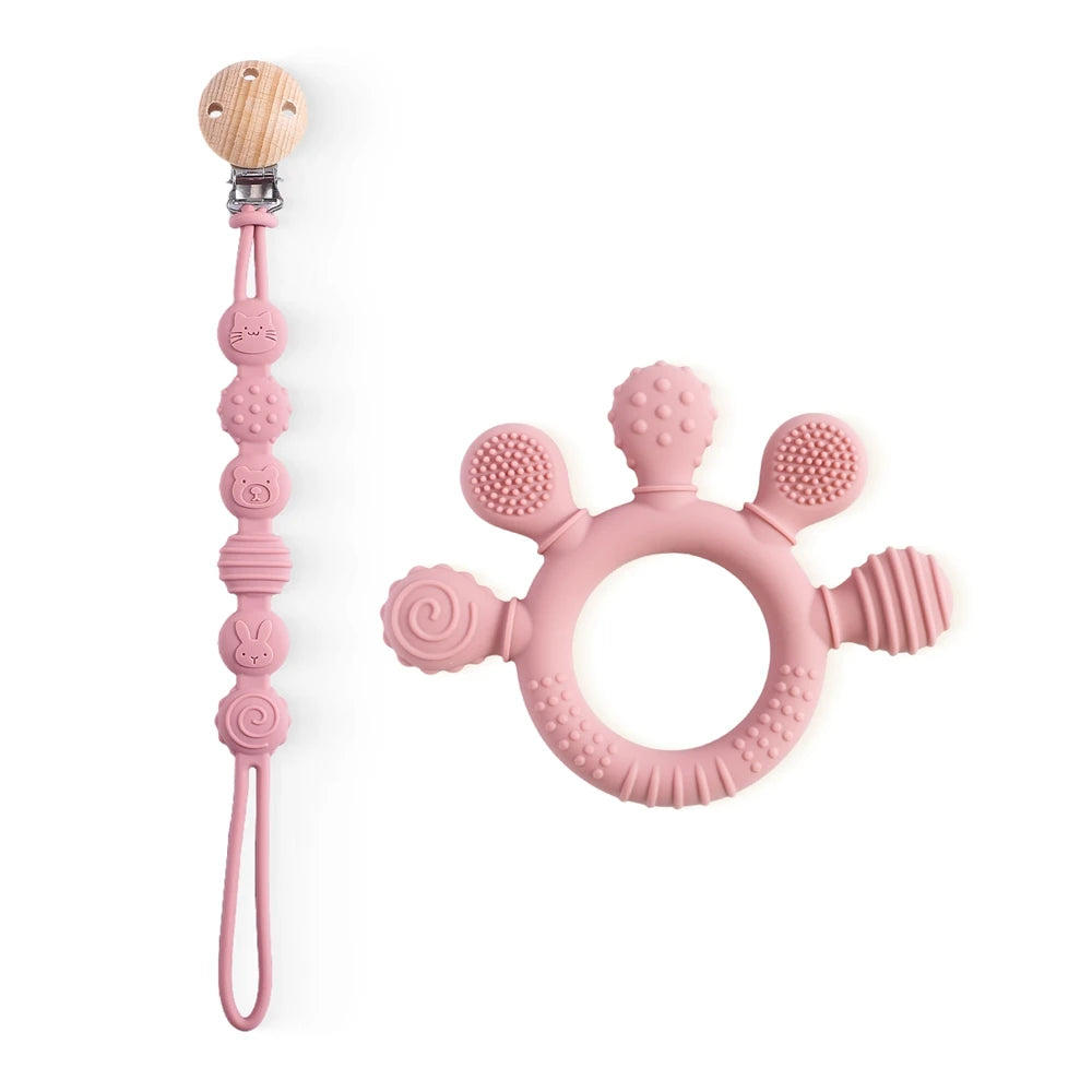 Jouet Sensoriel de Dentition en Silicone Sans BPA