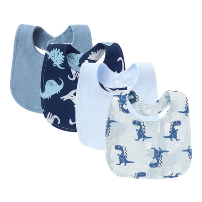 Lot de 4 Bavoirs pour Bébé Motifs Cartoon