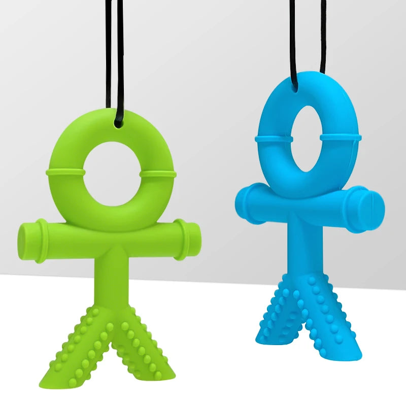 Collier à Mâcher en Silicone Forme Humaine