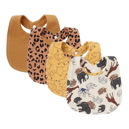Lot de 4 Bavoirs pour Bébé Motifs Cartoon