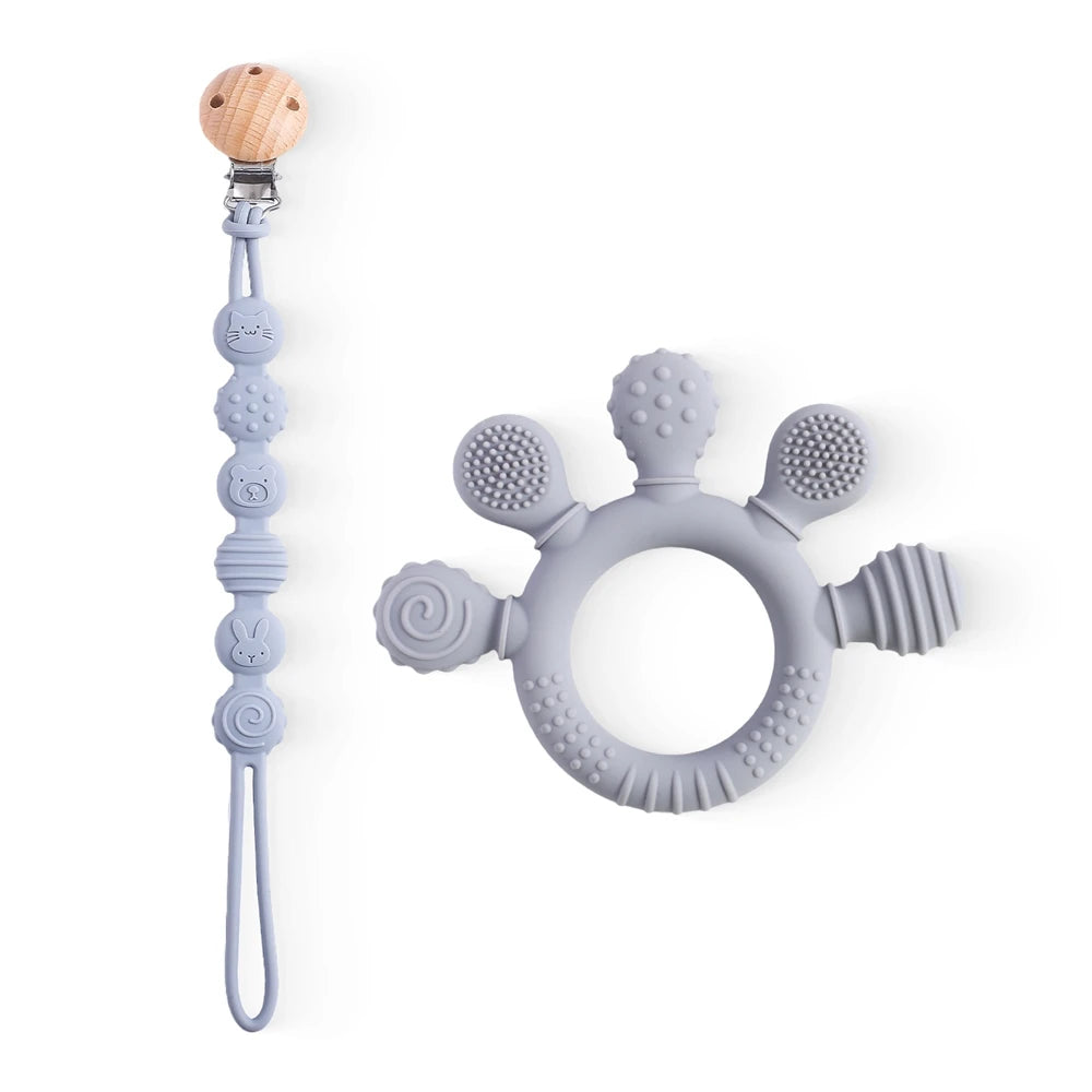 Jouet Sensoriel de Dentition en Silicone Sans BPA