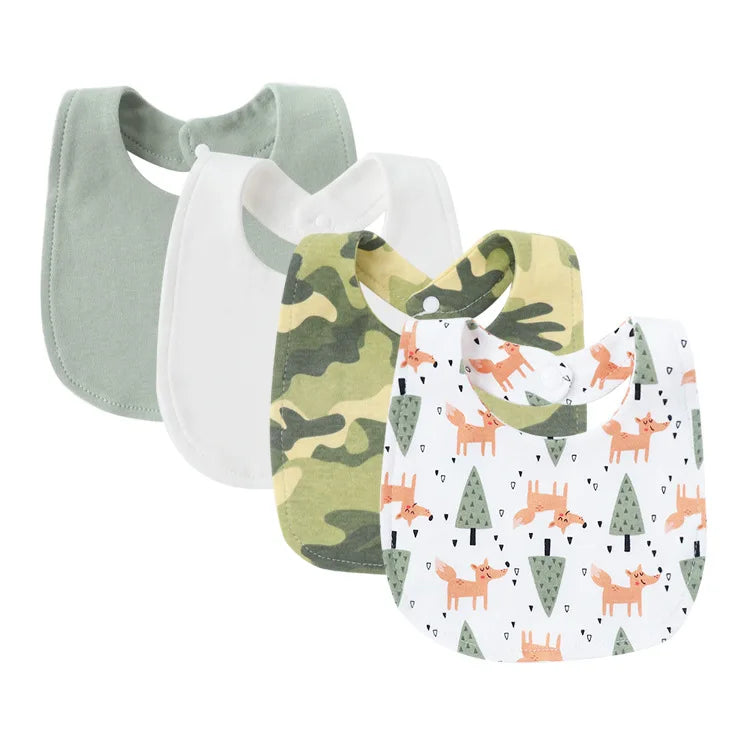 Lot de 4 Bavoirs pour Bébé Motifs Cartoon