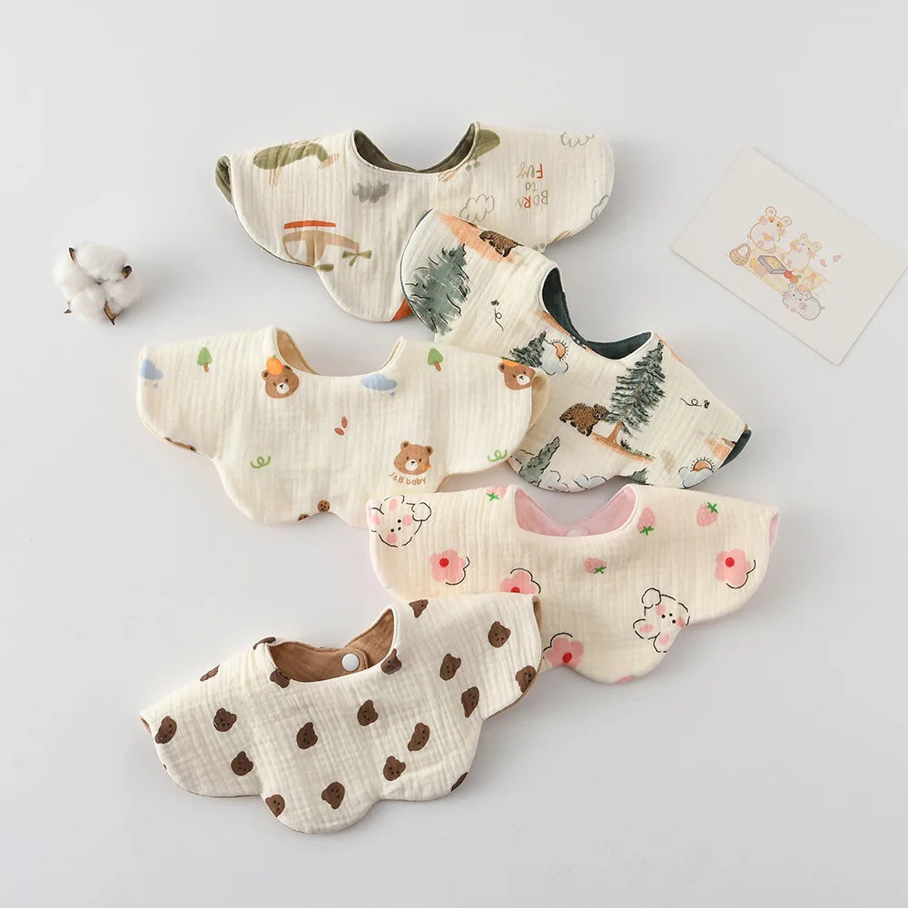 Bavoir Réversible pour Bébé Motifs Cartoon