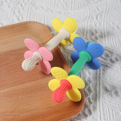 Anneau de Dentition 2 en 1 Fleur en Silicone