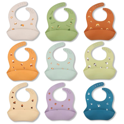 Bavoir Imperméable en Silicone Motif Cerises