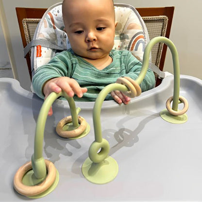 Anneau de dentition Ventouses adhésives: fixation solide sur surfaces lisses comme plateaux de chaise haute ou table pour éviter les chutes