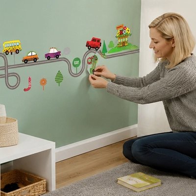 Autocollants muraux Application facile : pose simple accessible aux adultes comme aux enfants sans outils spécifiques – La Boutik BéBé