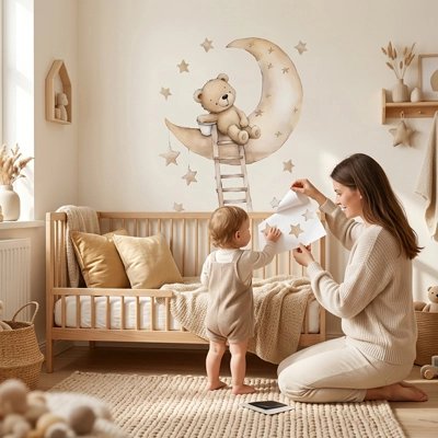 autocollants muraux chambre Effet décoratif immédiat: Alternative économique et rapide à la peinture murale ou papier peint – La Boutik BéBé