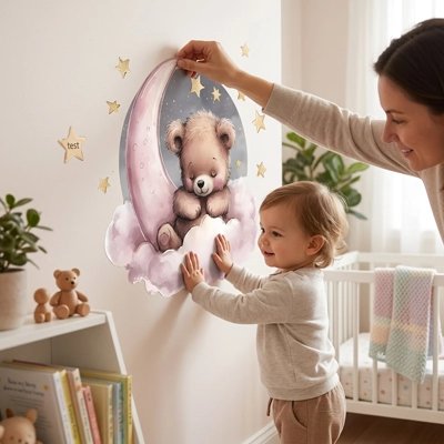 Autocollants muraux chambre Entretien facile: Surface lavable avec chiffon humide pour retirer la poussière – La Boutik BéBé