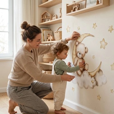 autocollants muraux chambre Format modulable : éléments séparés permettant une composition personnalisée selon l'espace disponible – La Boutik BéBé