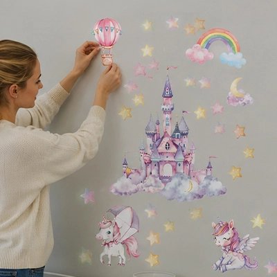 Autocollants muraux Repositionnables et réutilisables: Possibilité de modifier l'agencement selon les envies sans abîmer le support mural – La Boutik BéBé