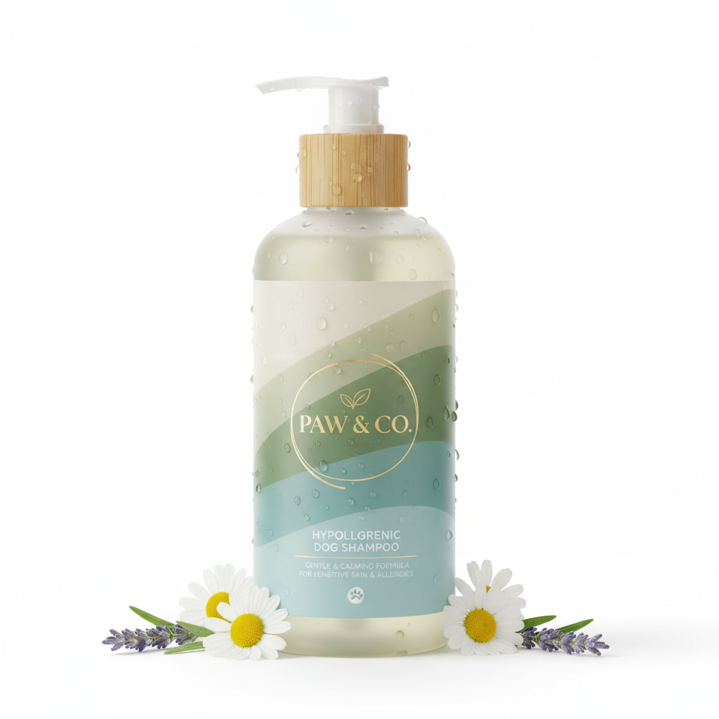 Bouteille de shampooing hypoallergénique