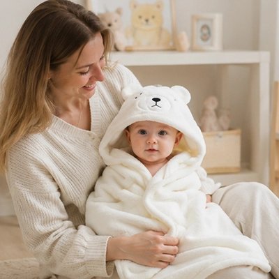 Cape de bain bébé Utilisation polyvalente: Convient après le bain, à la piscine, à la plage ou comme sortie de bain quotidienne
