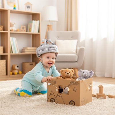 Casque bebe Matériaux respirants: Conception aérée avec ouvertures permettant une bonne circulation de l'air pour éviter la surchauffe