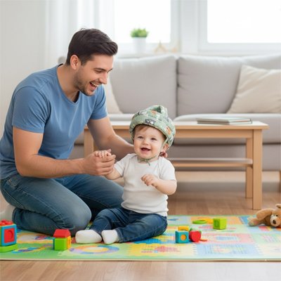 Casque bebe Rembourrage confortable: Intérieur matelassé doux offrant protection et confort lors du port prolongé