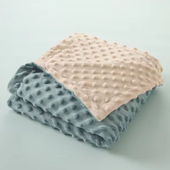 Couverture bébé autre couleur bleu et beige couverture mouelleuse 