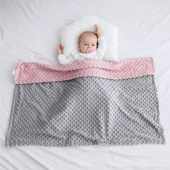 Couverture bébé bébé coucher confortable avec couverture rose et gris