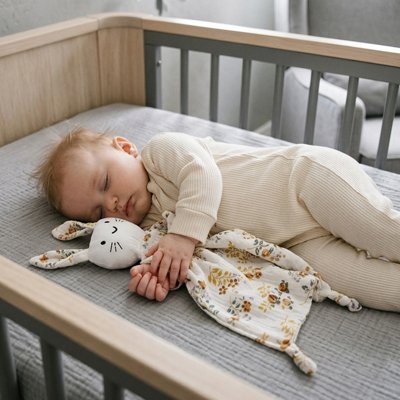 Doudou bebe bébé Jasmine jamais un dodo sans doudou bien enlacé contre lui