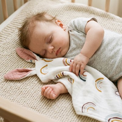 Doudou  bébé endormi un après midi avec sa doudou 