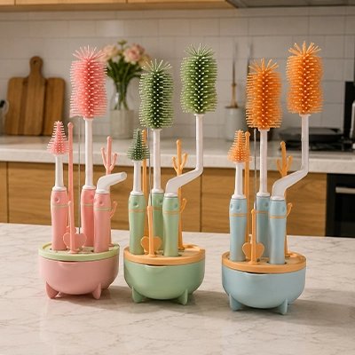 Goupillon biberon Coloris pastel disponibles: s'intègre harmonieusement dans tous les styles de cuisine moderne