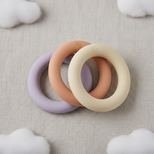 Anneaux de dentition en silicone en tons pastel