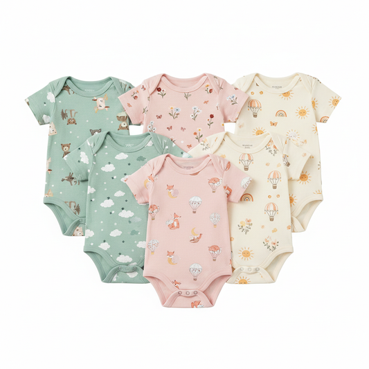 Ensemble de 3 bodies pour bébé en tons pastel