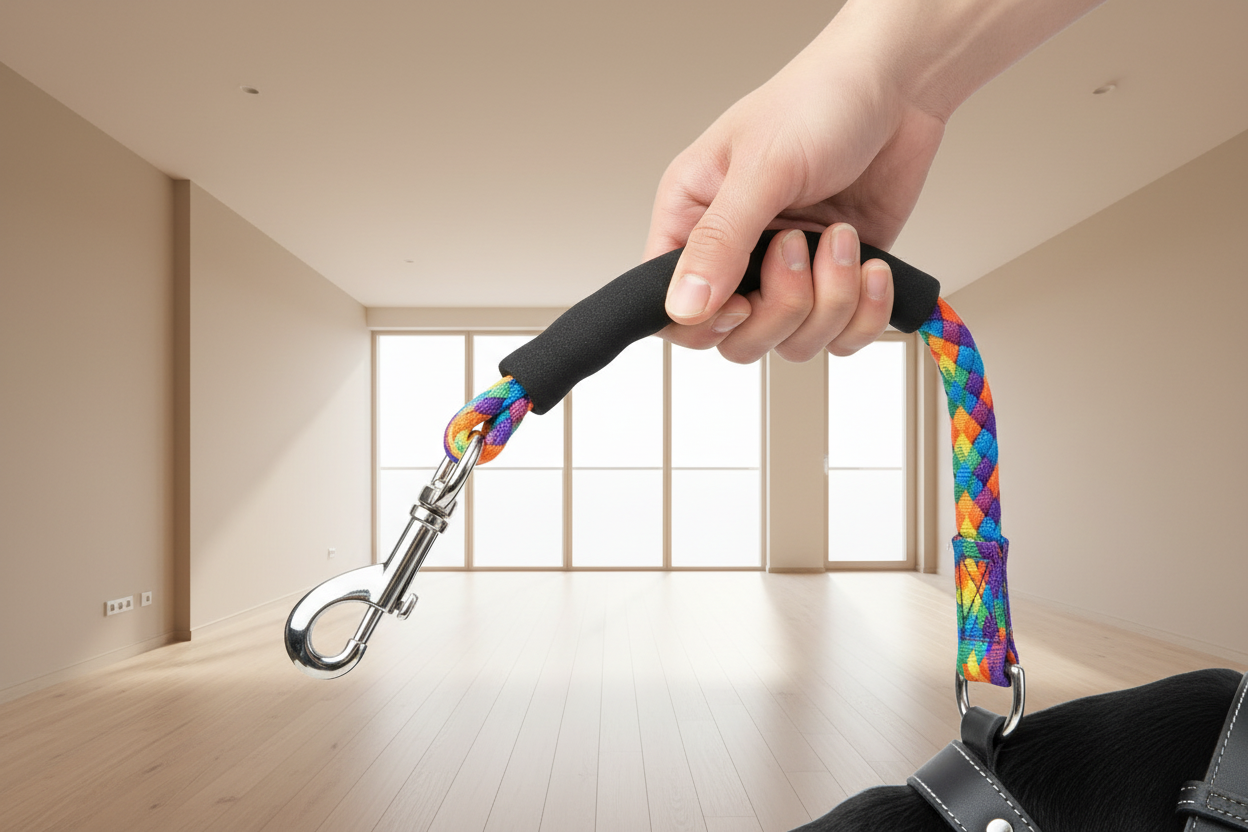 Laisse pour chien - en utilisation