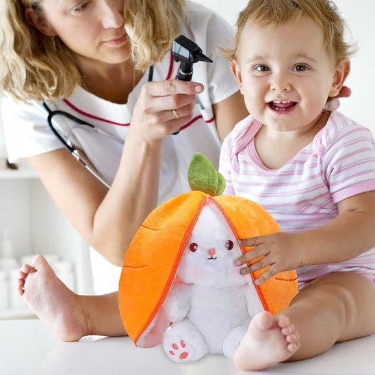 Peluche lapin Taille adaptée aux enfants: format permettant une prise en main facile pour les petites mains