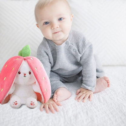 Peluche lapin Variété de designs: disponible en version carotte orange ou fraise rose avec détails réalistes