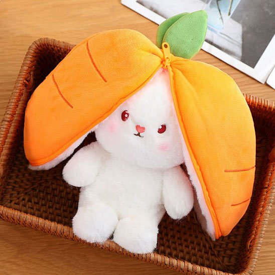 Peluche lapinMatière douce et câline: tissu peluche ultra-soft blanc pour le corps, matériau velouté coloré pour les oreilles