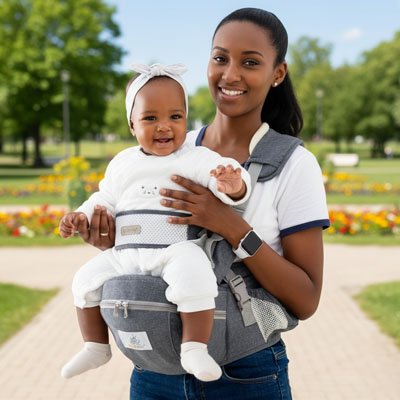 Porte bebe Ergonomie: Siège avec support lombaire renforcé pour répartir le poids uniformément et soulager le dos du porteur