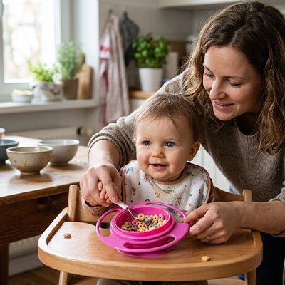 Vaisselle bebeConception anti-renversement: limite considérablement les dégâts et le gaspillage de nourriture même si l'enfant bouge ou retourne l'ass