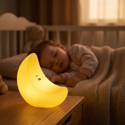 Veilleuse bébé déposé table de nuit bébé dort