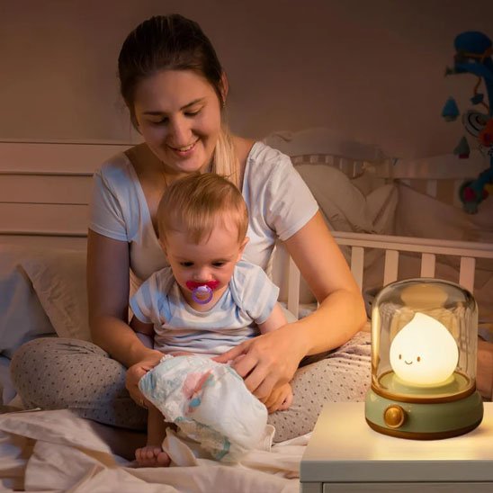 Veilleuse bébé Fonctionnement sans fil rechargeable: permet une utilisation nomade dans toute la maison