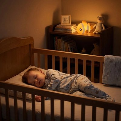 Veilleuse bébé Intensité lumineuse adaptée: suffisamment douce pour créer une ambiance propice à l'endormissement