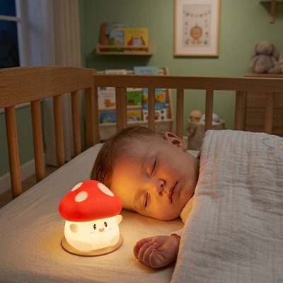 Veilleuse bébé veilleuse dans basinette près de bébé