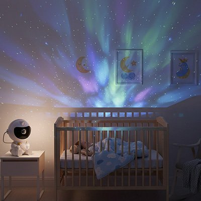 Veilleuse projection Caméra intégrée: Permet la surveillance vidéo à distance du bébé depuis un smartphone